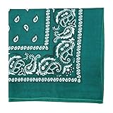 Motique Accessories 22 Inch Cotton Paisley Bandana (Dark Turquoise)