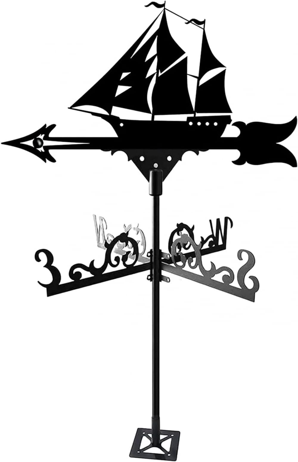 CZYLJLK Weathervane, Weather Vane,Classic Pie Ship Sailboat Weathervane Battleship Vane Metal Wind Weathercock Garden Patio Yard Decoion Crafts
