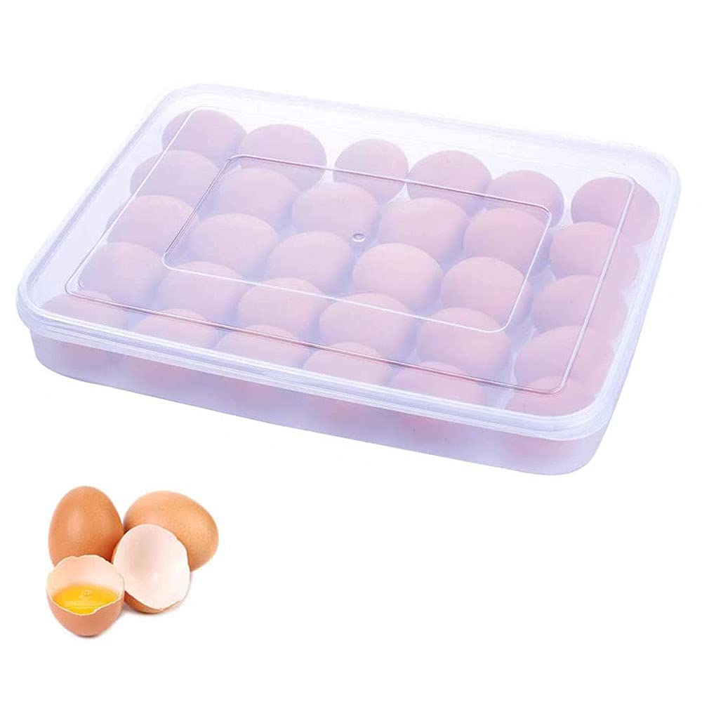 Contenitore per Uova Trasparente, Portauova Impilabile, 30 Uova, Plastica PP, Trasparente, Moderno, Per Frigoriferi, Stoviglie, Mobili da Cucina, Campeggio e Picnic