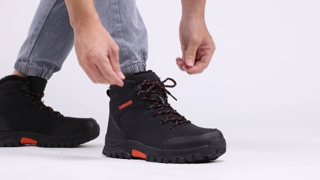 Carenurse Men\'s 11 Black Lace-Up Work Boot Slip Resistant Comfort Amazon.com | CARENURSE Mens Winter Snow Boots Water  main image 2