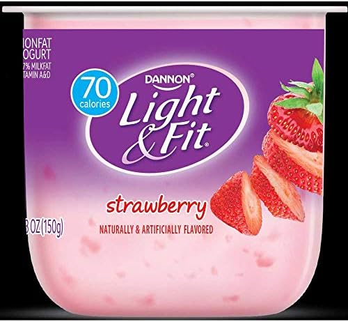 Light and Fit Strawberry Yogurt, 5.3 Ounce -- 12 per case.