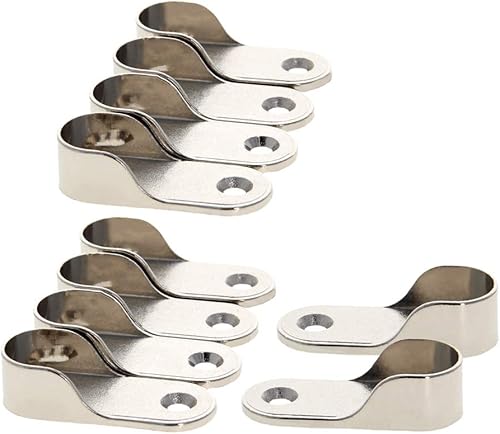 Miniatura 3 de MroMax Soporte ovalado de aleación de zinc para barra de armario, soporte de brida para barra de armario, diámetro interior de 0.650 in, paquete de