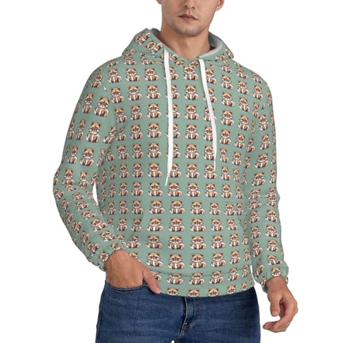 Sweat à capuche unisexe imprimé raton laveur vêtement streetwear ample