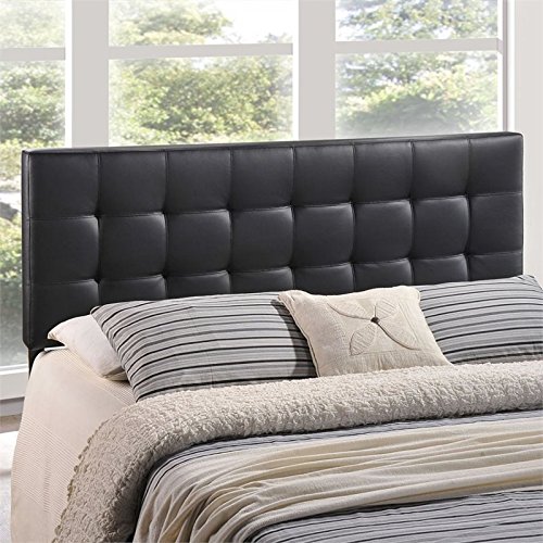 Hawthorne Collections Tufted Faux Leather Upholstered Queen Headboard In Black #TOP1