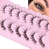 False Eyelashes Cluster Lashes 98 Wisps Mixed Lengths Natural Manga Lashes Clear Band Cat Eye DIY Anime Eyelashes Lightweight Soft Wispy Individual Japanese Eyelashes Extension by ALICE