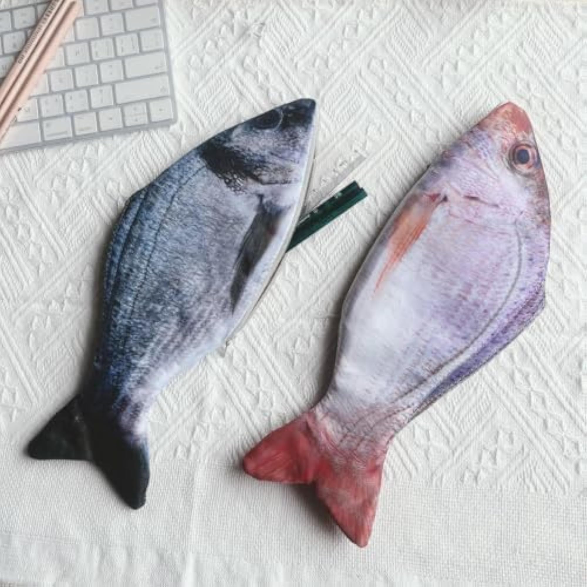 Fish Shaped Pencil Case, Large Capacity Zippered Pouch