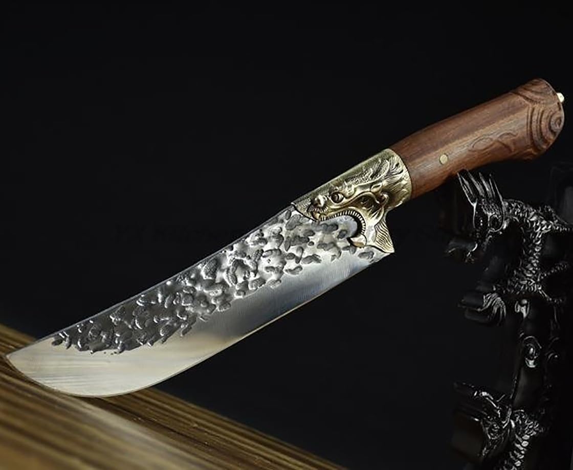 Meat Cleaver,Cleaver Knife 7.5 Inch Longquan Kitchen Knife Handmade Utility Barbecue Cleaver Hunting Knife Sharp Knife With Patterns