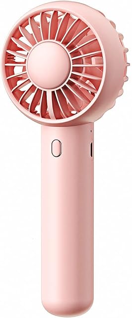 gaiatop Mini Handheld Fan, Dual Motors Powerful Desk Fan with Base, Cute Design 3 Speed Personal Small Portable Fan, Lightweight Makeup Rechargeable USB Fan for Stylish Girl Women Men Indoor Outdoor