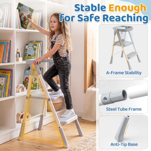 Orzbow Foldable Toddler Tower, Kitchen Helper Step Stool, Safety Rail & Net by Orzbow - Used condition - Image 6