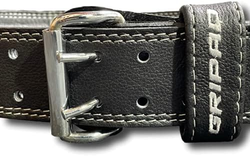 Miniatura 7 de GRIPAD Cinturón de levantamiento de pesas - Cinturón de cuero profesional resistente con hebilla ajustable - Soporte estabilizador de espalda baja