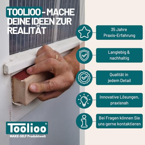 Toolioo Schleifklotz 115x64x36 mm | Hand-Schleifblock aus Buchenholz mit Korkauflage | Für handelsübliches Schleifpapier (Bogen oder Rollenware) | Made in Germany | Ergonomischer Holz-Schleifklotz