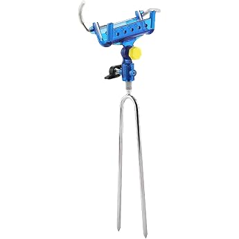 Fishing Rod Holder for Shore Fishing Self-Locking Tower Holder for Fishing Rods Universal Stainless Steel Self-Locking Fishing Rod Holder 360 Degree Adjustable
