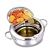 Pote de fritura Profunda Japonesa con un termómetro y una Tapa 304 Acero Inoxidable de Acero al Acero Tempura freidadora 20 24 cm (Color : 24CM)