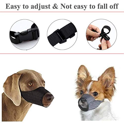 Coppthinktu Dog Muzzle Suit, 7Pcs Dog Muzzles For Biting Barking Chewing, Adjustable Dog Mouth Cover For Small Medium Large Dogs, Soft Comfortable Dog Muzzle For Long Snout #TOP3