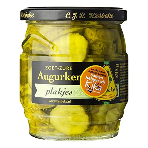 Kesbeke Augurken Plakjes Zoetzuur pepinillo agridulce Rebanadas Pickles 395G