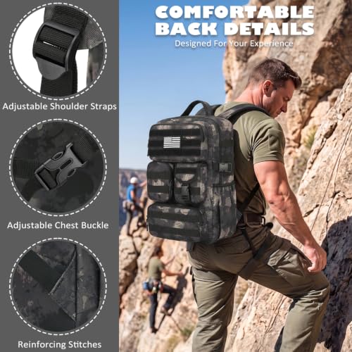 Image of Small Tactical Backpack for Men, 25L Military MOLLE EDC Daypack