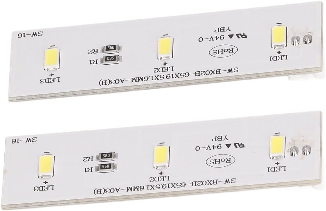 Hilitand 2Pcs Replacement Refrigerators LED Light Board Freezer Refrigerator Light Strip Bar for BX02B 12V