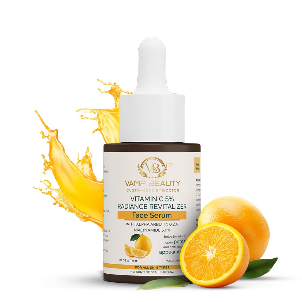 Vitamin C Face Serum for Bright Skin | Enriched with Niacinamide and Alphaarbutin | Fades Dark Spots & Uneven Tone | Suitable for All Skin Types | 30ml
