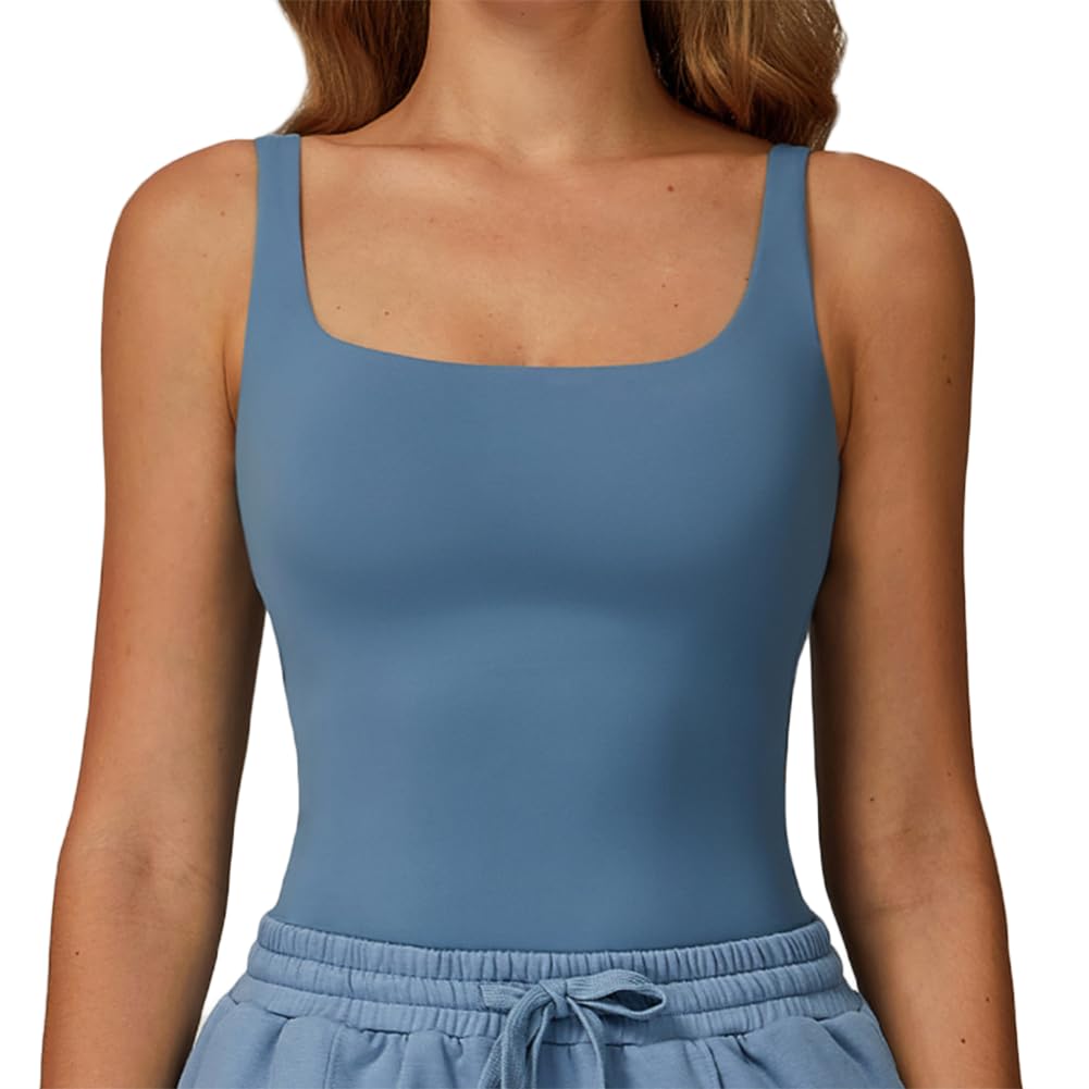 JPXJGT Active Wear Women Sleeveless Fitness Shirt Yoga Wear Gym Tank Top(Size:M,Color:Blue)