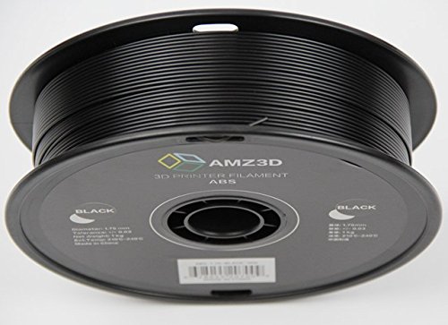AMZ3D 1.75mm Black ABS 3D Printer Filament - 1kg Spool (2.2 lbs) - Dimensional Accuracy +/- 0.03mm