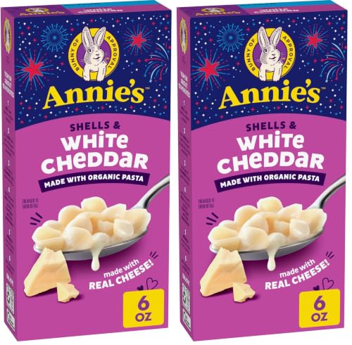 Image of Annie's Shells and White Cheddar, Made with Organic Pasta and Real Cheese, 6 oz (Pack of 2)
