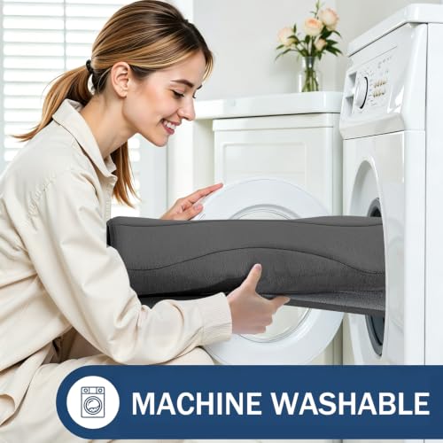 Image of Smiry Memory Foam Bath Mat 32x20, Extra Soft and Absorbent Bathroom Mats