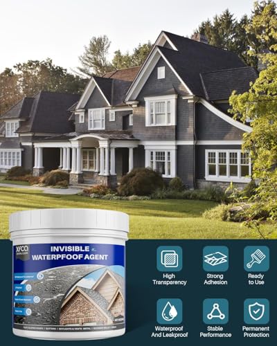 Image of Waterproof Sealant 17.6 oz Clear, Transparent Waterproof Coating Water-Based Invisible Agent Roofs, Walls, Garden, Terraces Indoor & Outdoor