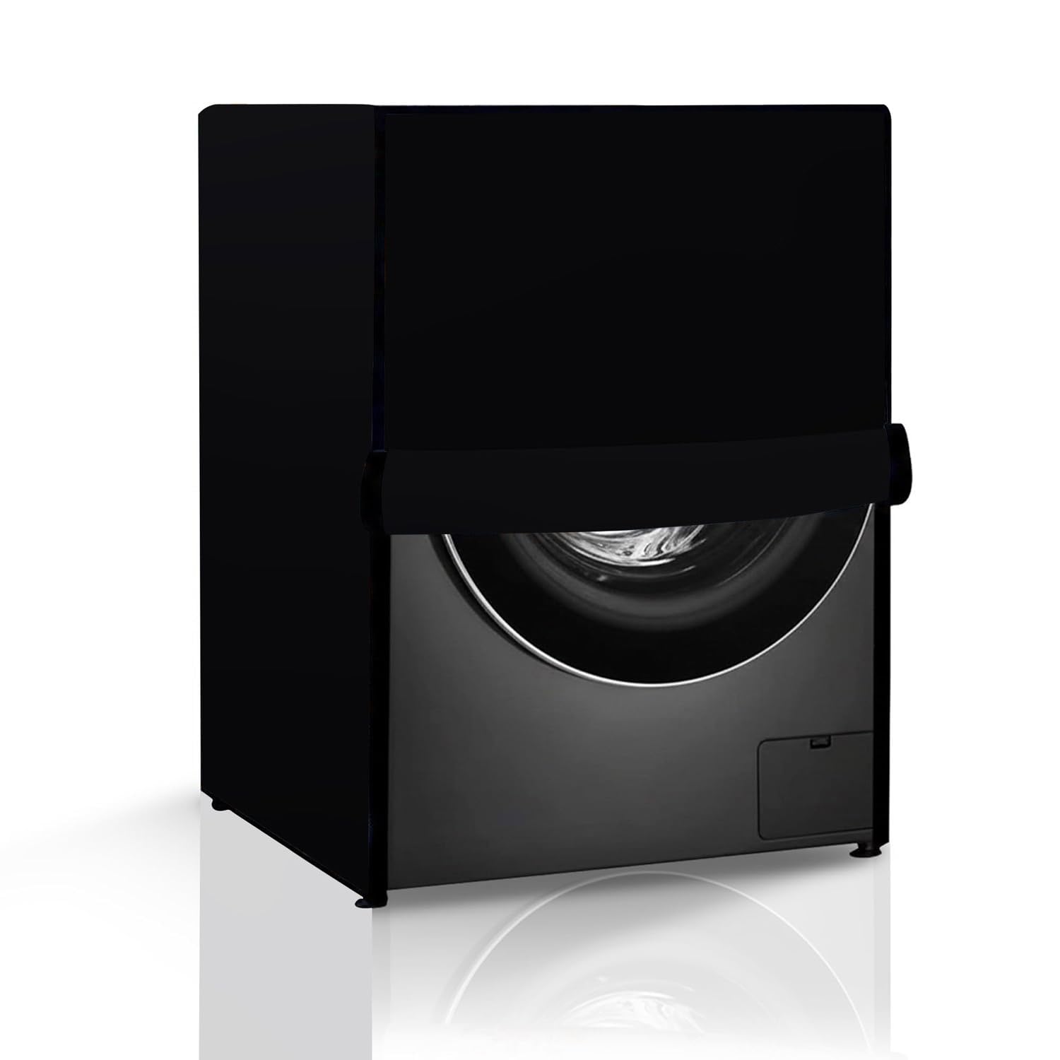The Furnishing Tree Waterproof and Dustproof Polyester Washing Machine Cover Front Loading Compatible for LG, 8.5 Kg, 9 Kg, 9.5 Kg, 10 Kg, 10.5 Kg, 11 Kg, 11.5 Kg 12 Kg, CM-(72x63x81), Black