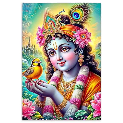 Image of Twinster Bal krishna Posters Photo for Pregnant Women, Baby Poster Self Adhesive (Size 45 cm by 30 cm) Pack of 1 (Design 14)