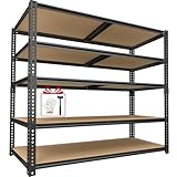 ZEUKMXOO 40W Garage Storage Shelves,Garage Shelves Heavy Duty,5 Tier Shelving Unit,2400LBS Capacity Heavy Duty Shelving for Garage Storage,Warehouse,72' H x40 W x20 D