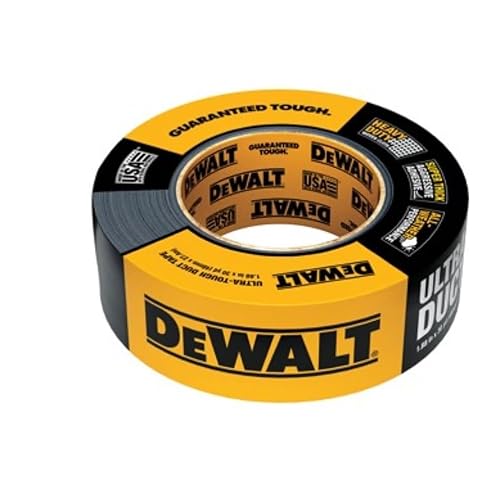 DEWALT Ultra Tough Duct Tape, 1.88 in x 30 yd, Heavy Duty, Ultra Strong, Aggressive Adhesive, All-Weather, Single Roll, Black