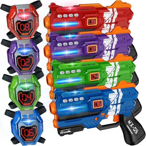 Laser Tag Guns Set of 4 Laser Tag Guns with Digital LED...