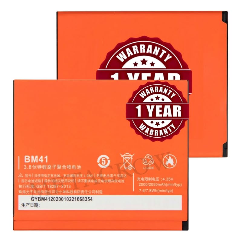 Image of Original BM41 Battery Compatible for Xiaomi Redmi 1 | Redmi 1S - (2000mAh) - 1 Year Warranty JK1