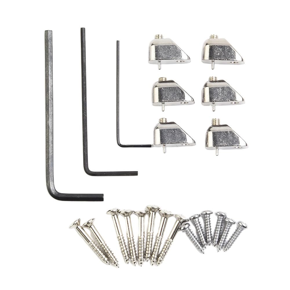 Puente de guitarra sin cabeza para guitarras eléctricas de repuesto de 6 cuerdas, kit de accesorios de trémolo de metal con tornillos y llave, estable para un rendimiento de mano de obra fina