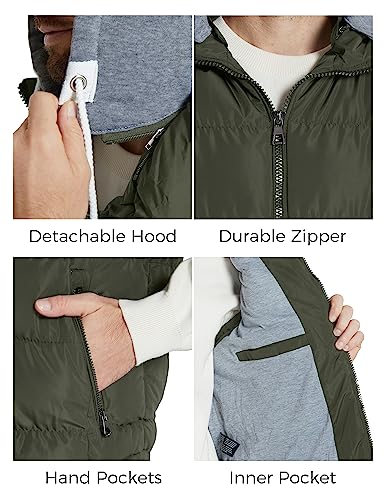 Image of ZSHOW Men's Puffer Vest Removable Hooded Vest Outdoor Winter Vest