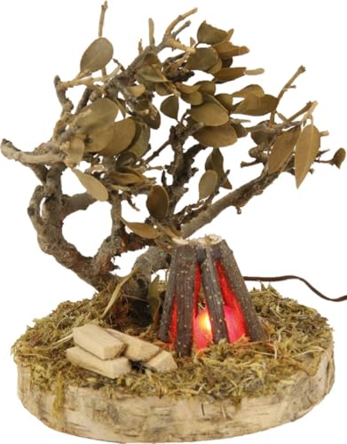 FADEDA Lagerfeuer mit Busch/Höhe:9 cm/handbemalt/detailgetreue...