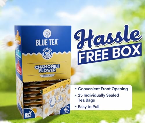 Image of BLUE TEA - Butterfly Pea Flower Tea - 25 Tea Bags (Pack of 2) Plant Based | Weight Management | Antioxidant Rich | Shankhpushpi | Caffeine Free - Flower Based | Single Tear Box | Easy Pull Sachets