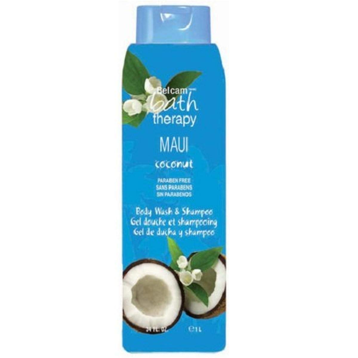 Belcam Bath TherapyBody Wash and Shampoo, Maui Coconot, 32 Fl Oz