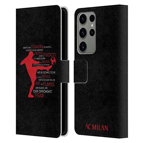 Carcasa Samsung Galaxy S23 Ultra AC Milan libro cuero protectora
