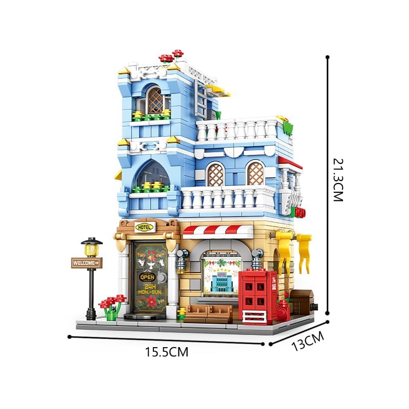 Image of SKY LINE OCEAN City Series Building Blocks Set (713+ Pieces), Urban House & Store Model, DIY STEM Educational Construction Toy for Boys & Girls Age 5+, Durable Bricks, 5-Year Warranty