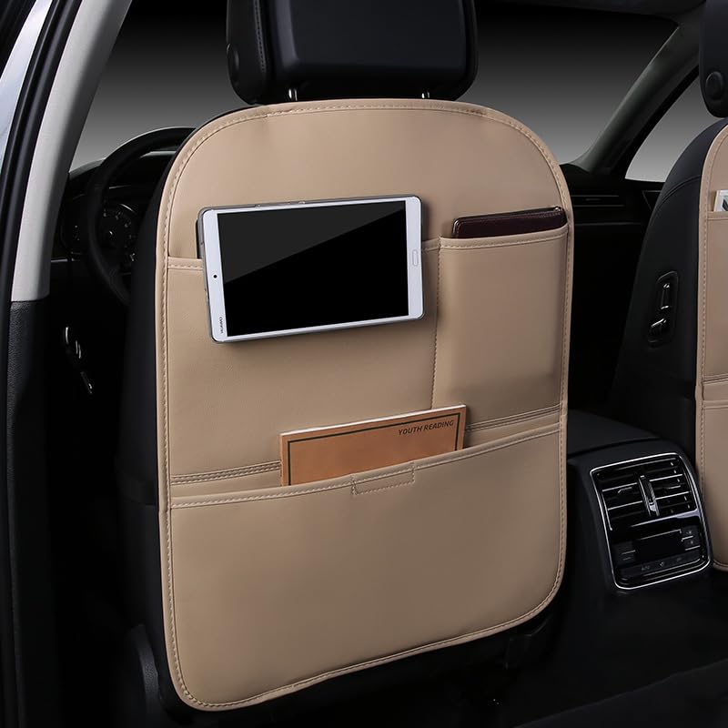 2 Pezzi Copri Schienale Auto per Hyundai Tucson 2018-2020, Protezione Sedile Auto Tappetini Impermeabile Protettori di Seggiolini Auto Posteriore, Protezione Sedile Auto,Beige