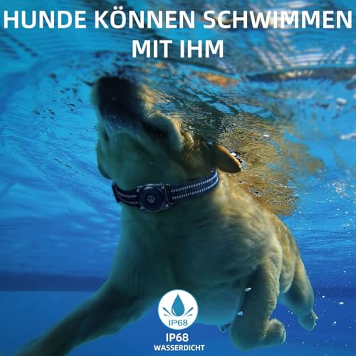 JIARUI Tracker Hund, Mini GPS Tracker Hund Ohne ABO für Hunde, Arbeite mit Apple Find My, (nur IOS) mit wasserdichte Reflektierendes Halsbänder, Hunde Tracking Ausrüstung (1 Pack)