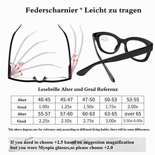 DOOVIC Occhiali da Lettura Luce Blu +3.0 Grandi