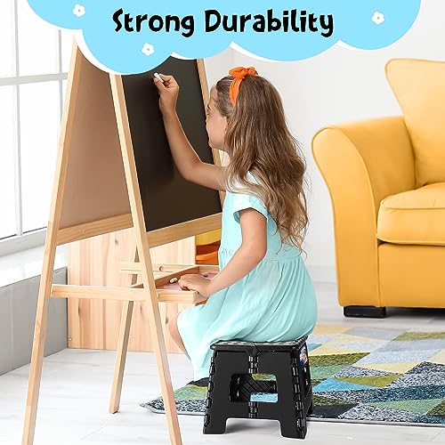 image for ACKO Folding Step Stool 9 Inch 300 lb Capacity, Plastic Foldable Step 