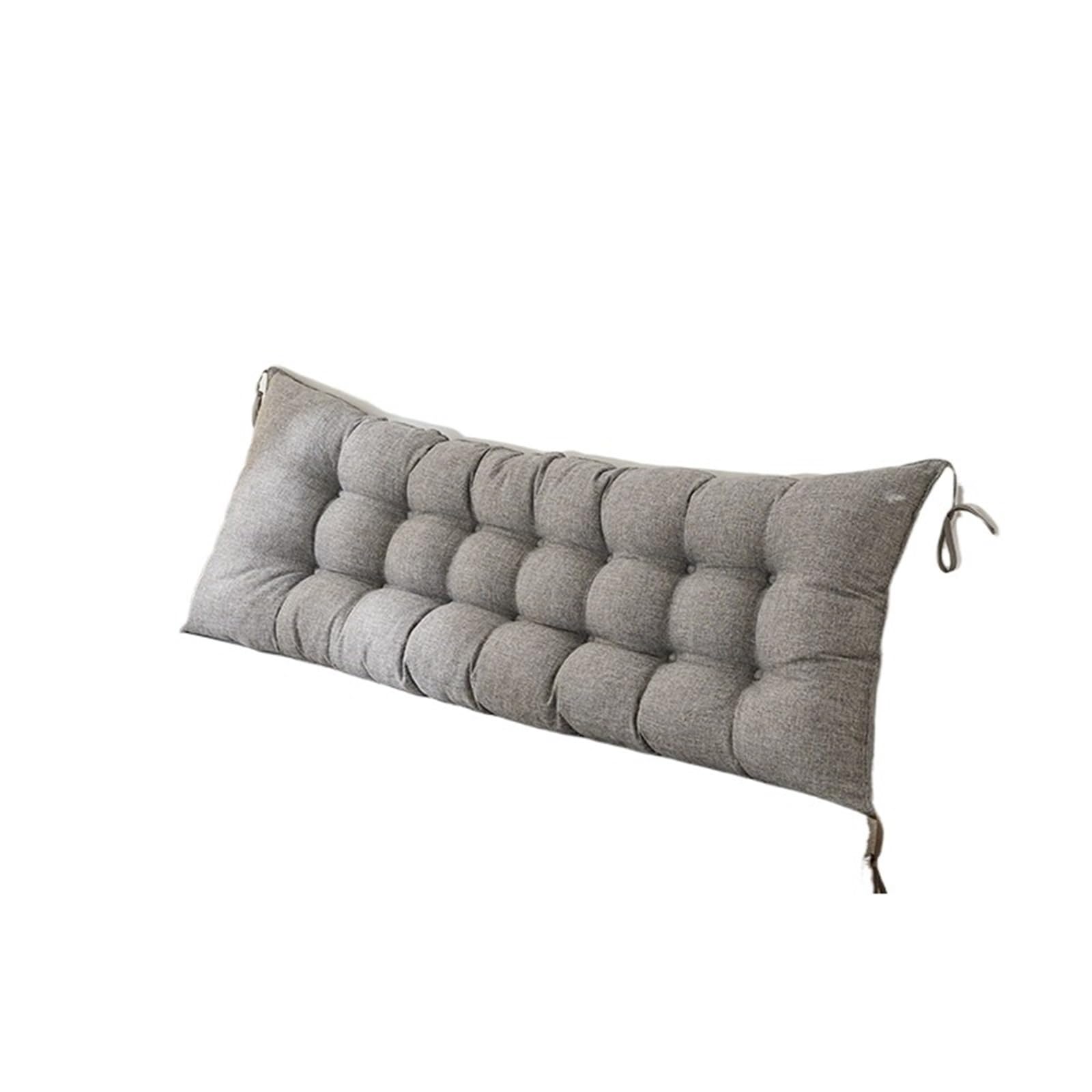 GSXLZ Headboard Pillow Rectangular Headboard Reading Body Pillow Chair Bedside Lumbar Chair reading pillow Wedge Backrest Pillow Household Decor(Gray,120x50cm)