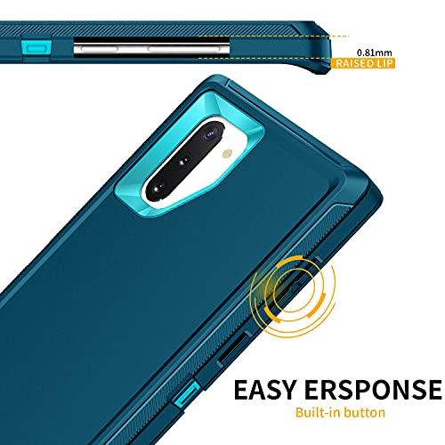 Mieziba for Galaxy Note 10 Plus Case,Shockproof Dropproof Dustproof,3-Layer Full Body Protection Heavy Duty Hard Cover Case for Galaxy Note 10 Plus 6.8 inch(2019 Release),Turquoise by Mieziba - Image 3