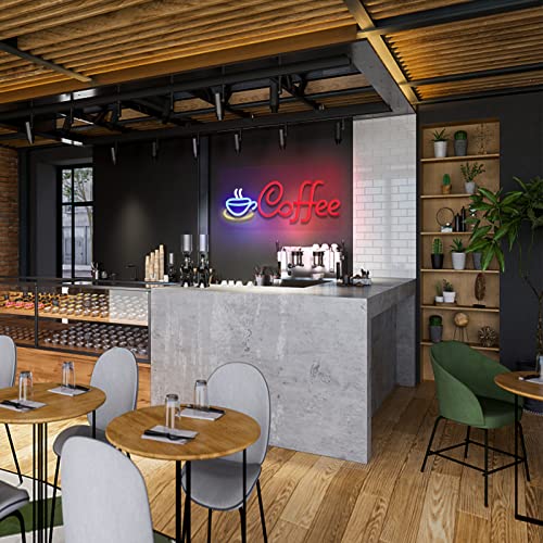 Image of Coffee Neon Signs for Wall Decor Led Lights for Coffee Bar Led Sign Room Decor Aesthetic Suitable for Living Room Bistro Cafe Shop Man Cave Party Christmas Halloween 5V Usb Power