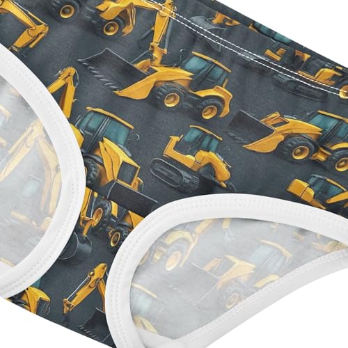 Joisal Cotton Girls Underwear Toddler Cool Construction Vehicles Black Panties for Girl Artistic Briefs Girls Undies 2t4