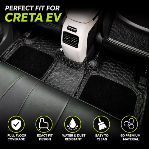 Image of EV MASTER 7D Car Floor Mats for Hyundai Creta Hybrid (2026 Onwards) Complete Set | All Weather | Anti-Slip | Luxury Premium Car Mat | Full Coverage | Custom Fitted Car Foot Mats