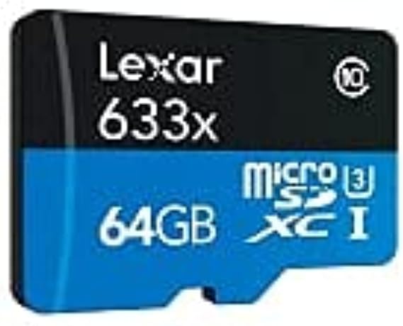 Lexar 64GB 633x MicroSDXC UHS-I U3 100/45 MB/s High Performance MicroSD Memory Card